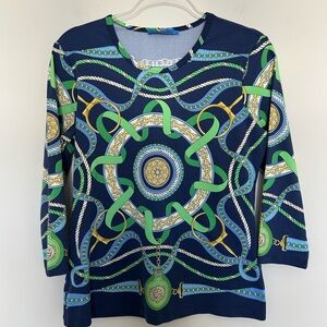 J. McLaughlin Signature Top Shirt in Nouveau Middleburg Medium Catalina Cloth